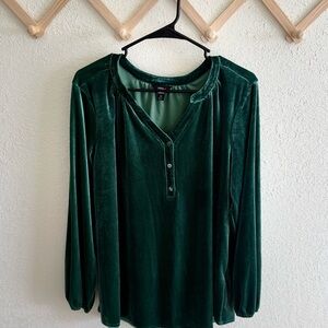 Intro. Emerald Velvet Blouse